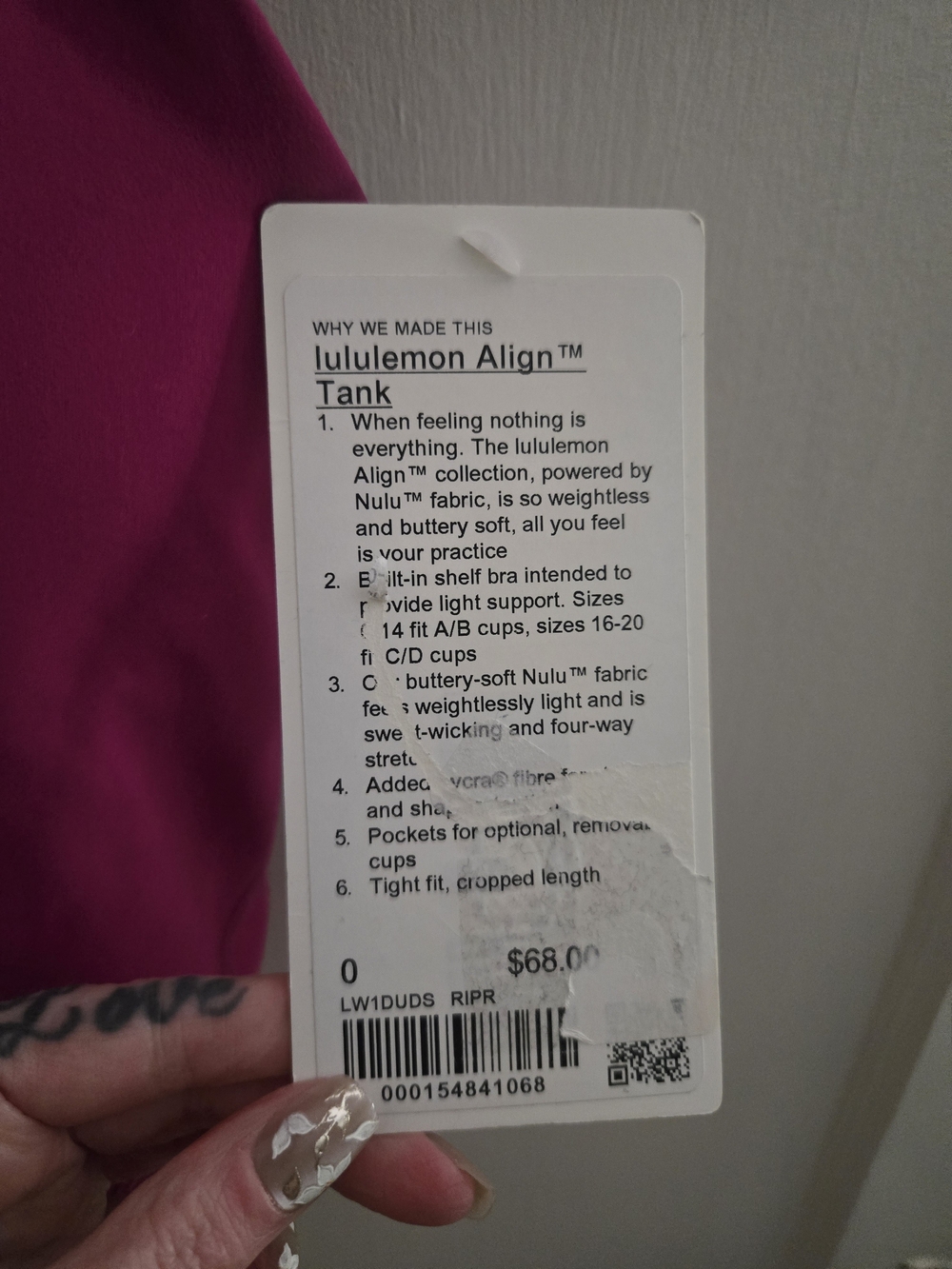 Lululemon Align Tank Raspberry - Picture 3 of 4